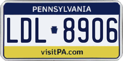 PA license plate LDL8906