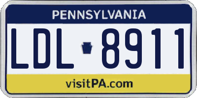 PA license plate LDL8911