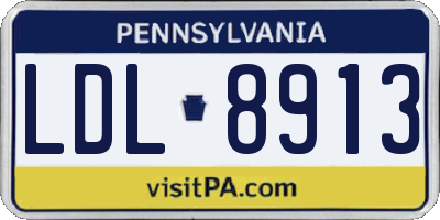 PA license plate LDL8913