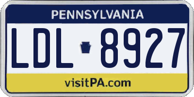 PA license plate LDL8927