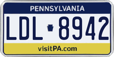 PA license plate LDL8942