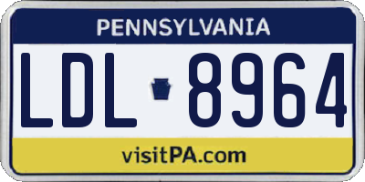 PA license plate LDL8964