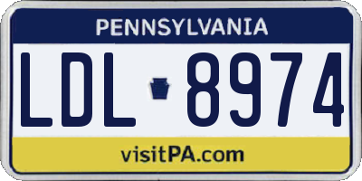 PA license plate LDL8974
