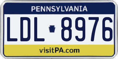 PA license plate LDL8976