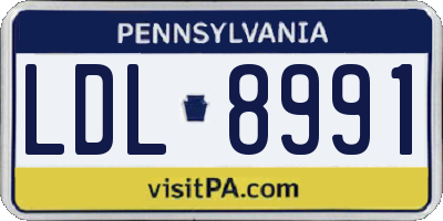 PA license plate LDL8991