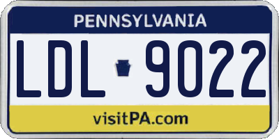 PA license plate LDL9022