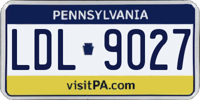 PA license plate LDL9027