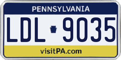 PA license plate LDL9035