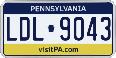 PA license plate LDL9043