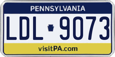 PA license plate LDL9073