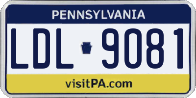 PA license plate LDL9081