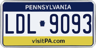 PA license plate LDL9093