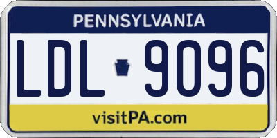 PA license plate LDL9096