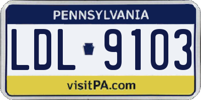PA license plate LDL9103