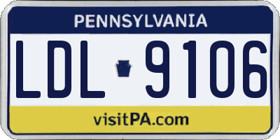 PA license plate LDL9106