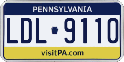 PA license plate LDL9110