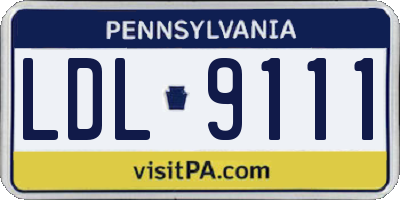 PA license plate LDL9111