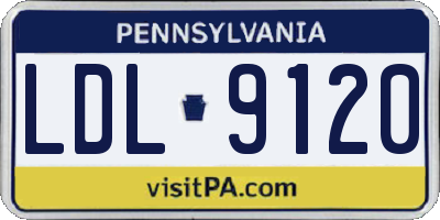 PA license plate LDL9120