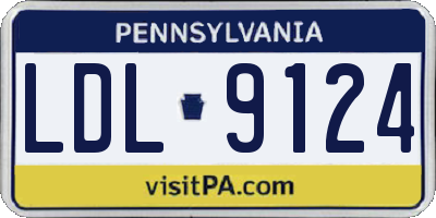 PA license plate LDL9124