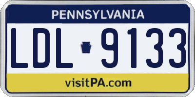 PA license plate LDL9133