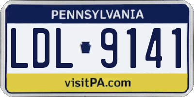 PA license plate LDL9141
