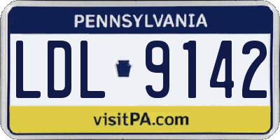 PA license plate LDL9142