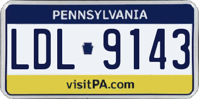 PA license plate LDL9143