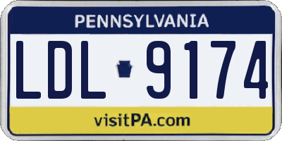 PA license plate LDL9174