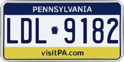 PA license plate LDL9182