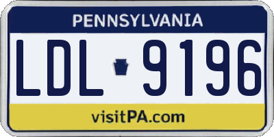 PA license plate LDL9196