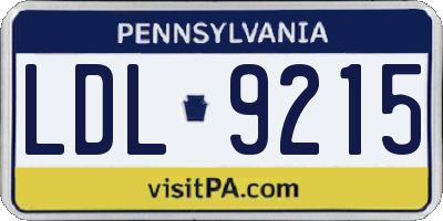 PA license plate LDL9215