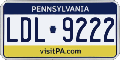 PA license plate LDL9222