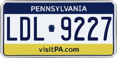 PA license plate LDL9227