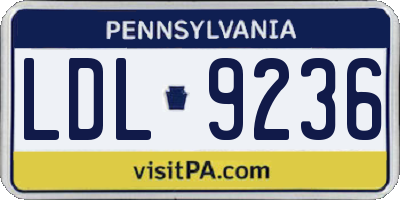 PA license plate LDL9236