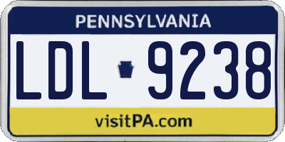 PA license plate LDL9238