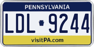 PA license plate LDL9244