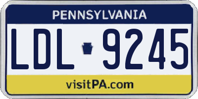 PA license plate LDL9245