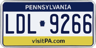 PA license plate LDL9266