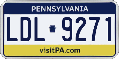 PA license plate LDL9271