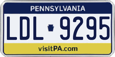 PA license plate LDL9295