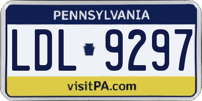 PA license plate LDL9297