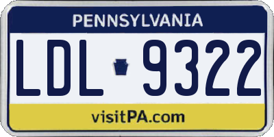 PA license plate LDL9322