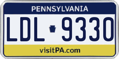 PA license plate LDL9330