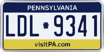 PA license plate LDL9341