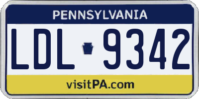 PA license plate LDL9342