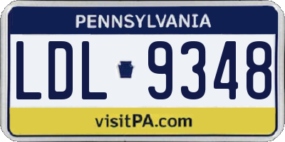 PA license plate LDL9348