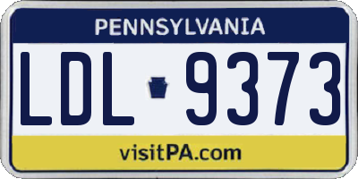 PA license plate LDL9373