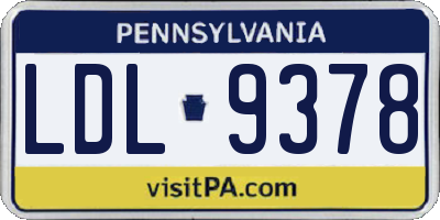 PA license plate LDL9378