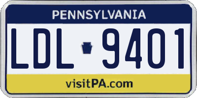 PA license plate LDL9401