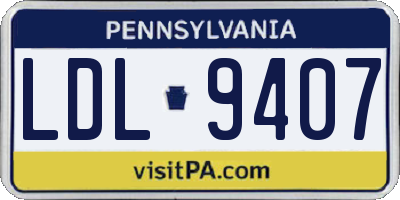 PA license plate LDL9407